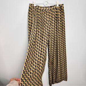 Rag & Bone Racine Silk Palazzo Pants – Yellow Blue Geometric Print – Size 6
